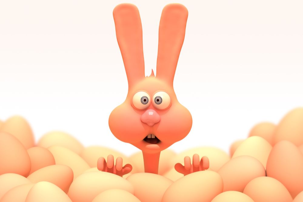 Cartoon - ein überraschter Hase